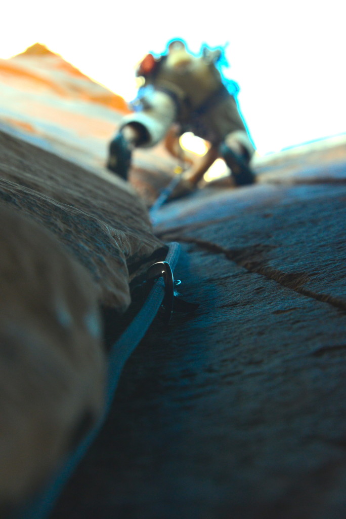 Lead climbing at Indian Creek 2